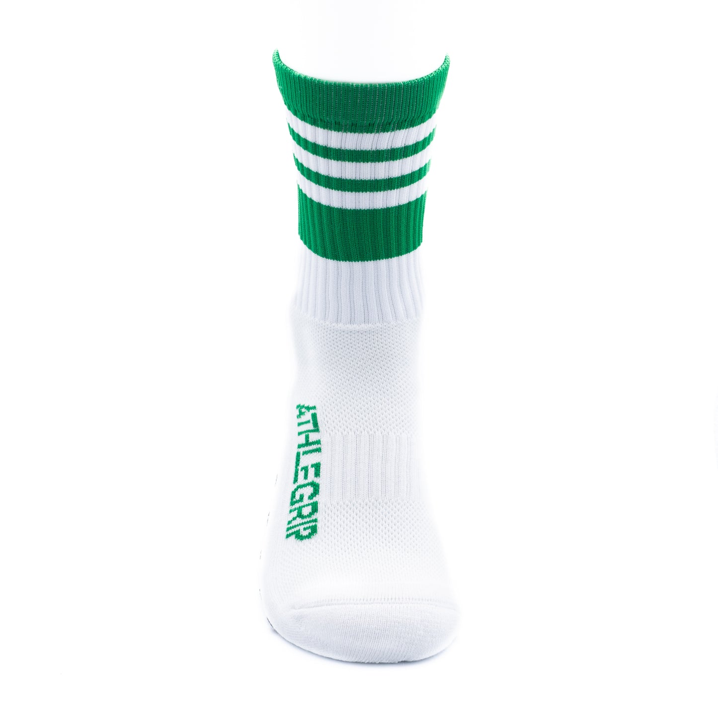 Green and White Grip Socks