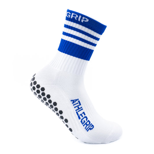 Blue and White Grip Socks