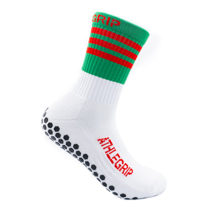 Green and Red Grip Socks