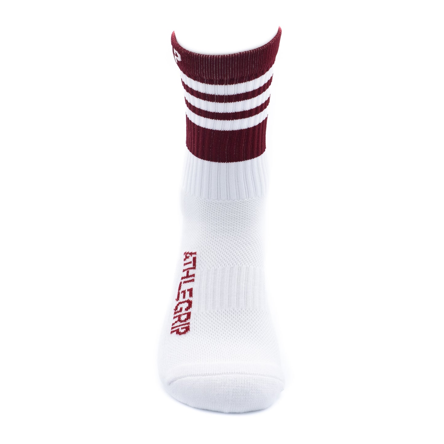 Maroon and White Grip Socks